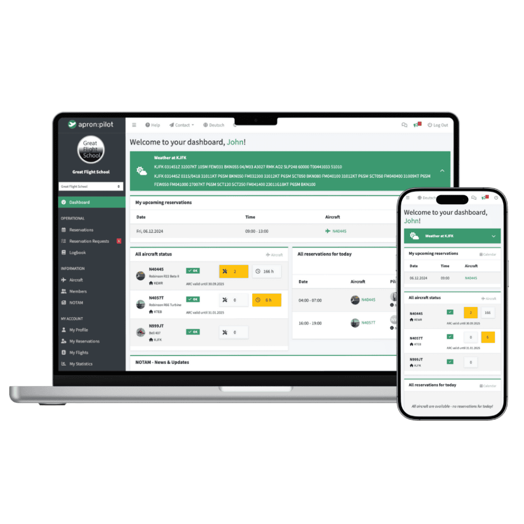 Mockup of the app on macbook and iphone showing the dashboard view