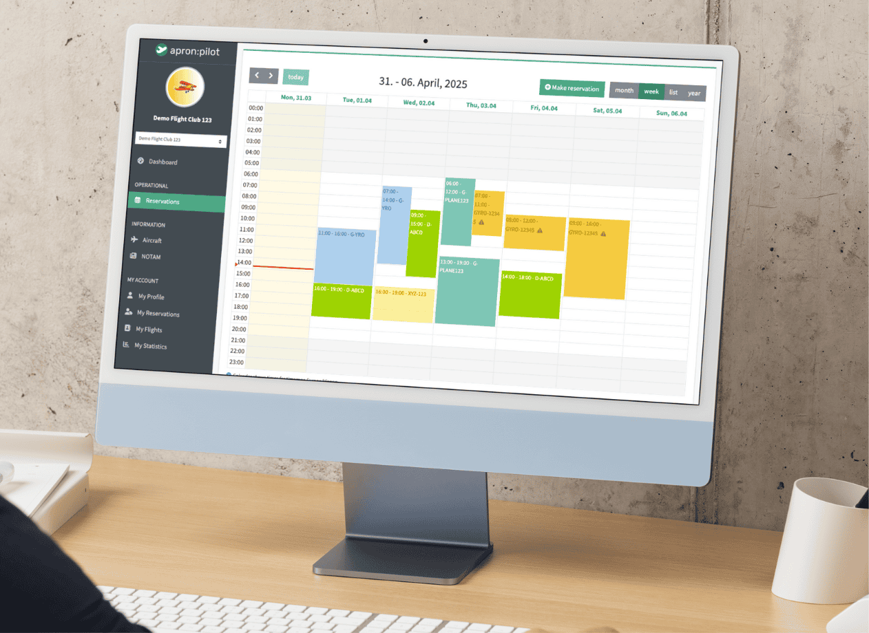 Imac showing the calendar in anonymous mode