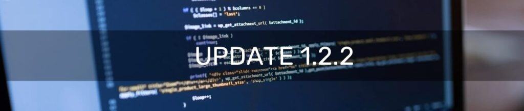 Text update 1.2.2 shown in front of programming code
