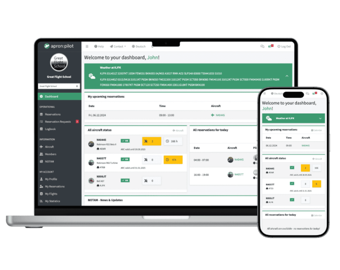 Mockup of the app on macbook and iphone showing the dashboard view